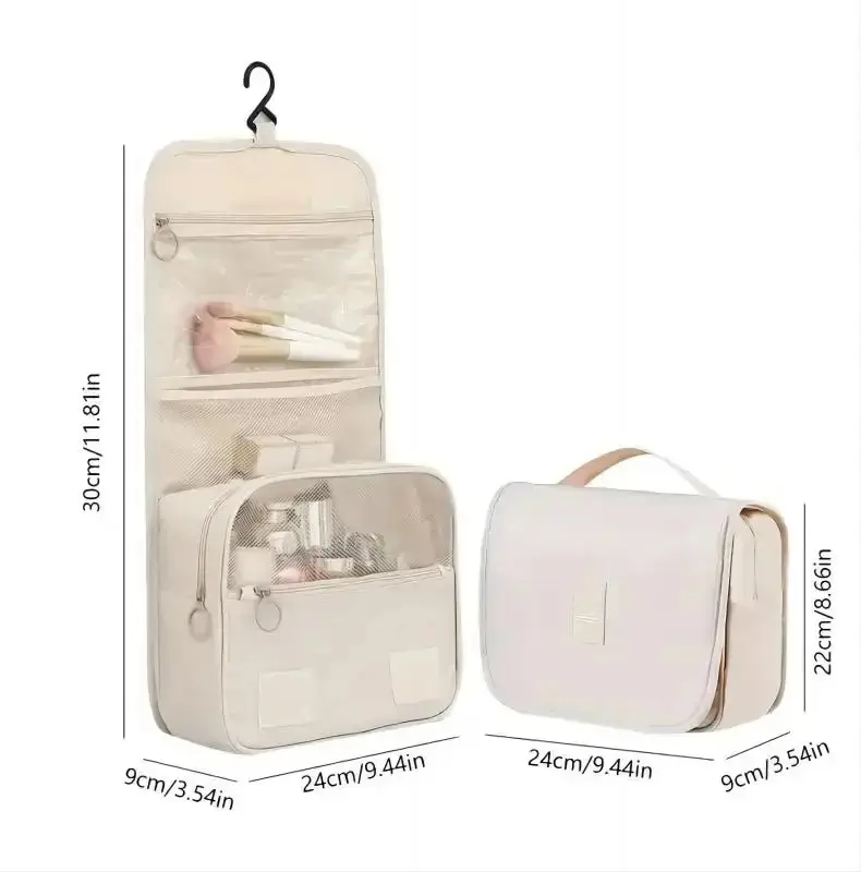 Description Picture 3 of itemPortable Travel Toiletry Bag, Waterproof Hanging Storage Bag, Mesh Pockets Hook Cosmetic Bag, Travel Accessories,Makeup Bags
