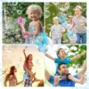 VATOS Bubble Wands X2 for Kids Auto Snowflake Bubble Blower Light & Music Bubble Machine with 2 Windmill Outdoor Toy Girls Boys 4