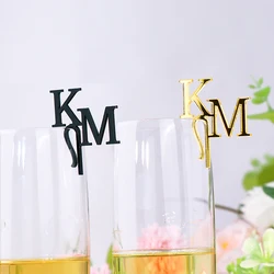 Personalized Acrylic Drink Tags and Wine Charms - 5cm (20pcs Glitter silver)