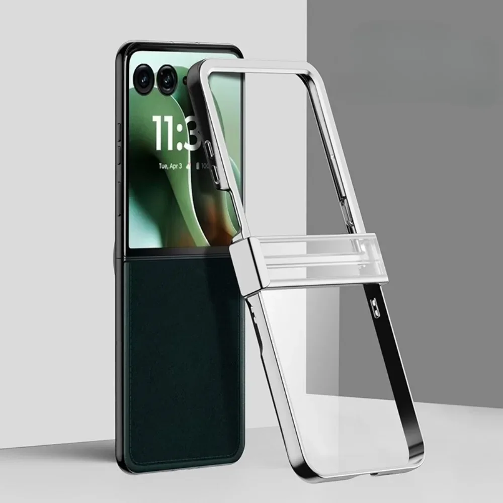 Electroplated Transparent Hinge Protective Phone Case - Hard Shell Cover
