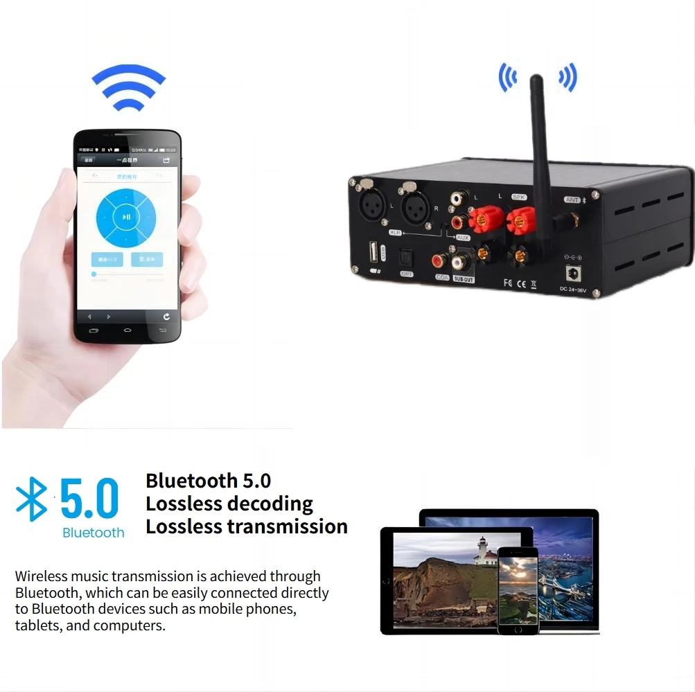 TPA3255 500W 전력 증폭기 증폭기 HiFi 오디오 앰프 사운드 증폭기 가정용 2.1 채널 스피커 서브 우퍼