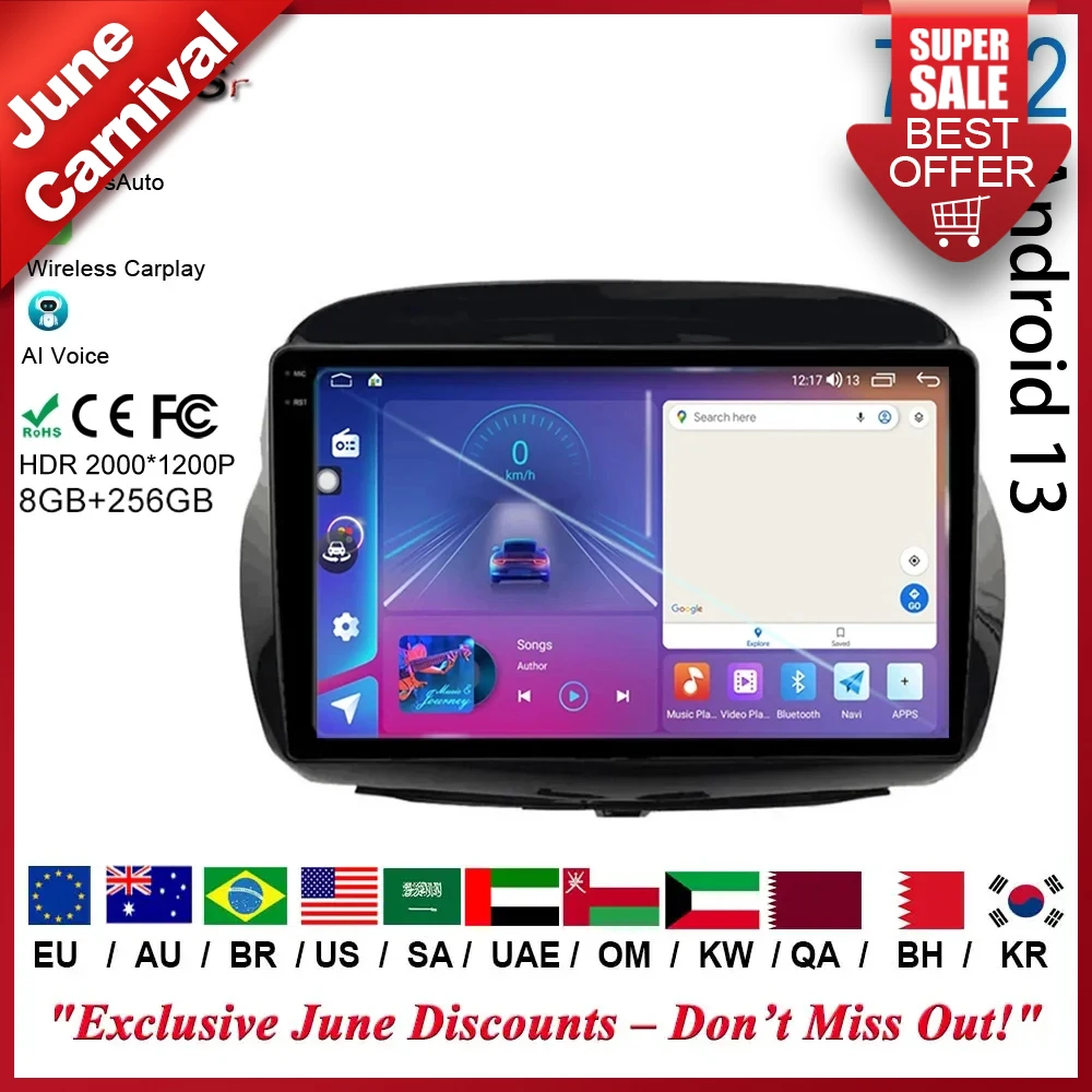 BOJONTN 10 Zoll Android Auto Radio Für Honda FRV 2004-2009 Mit Carplay