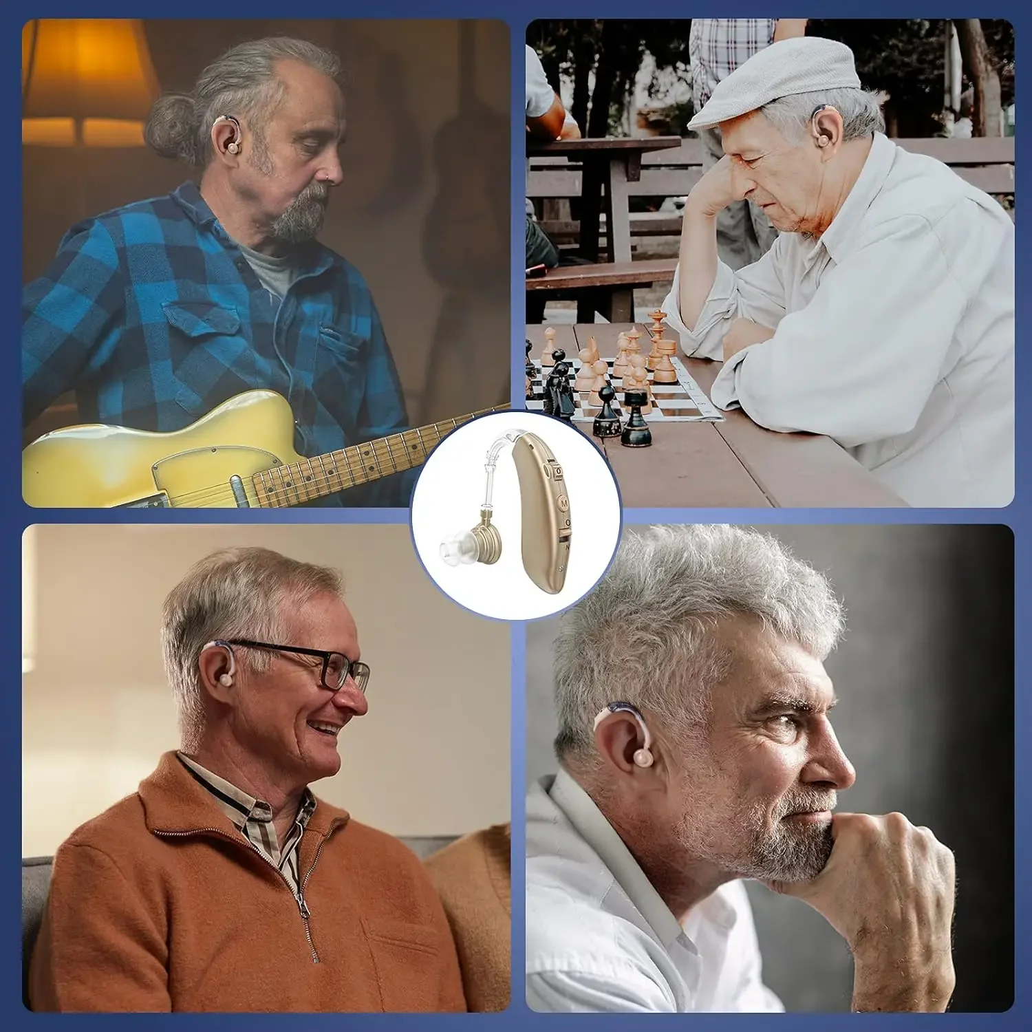 Elderly rechargeable hearing aid noise reduction function hearing loss sound amplifier volume control