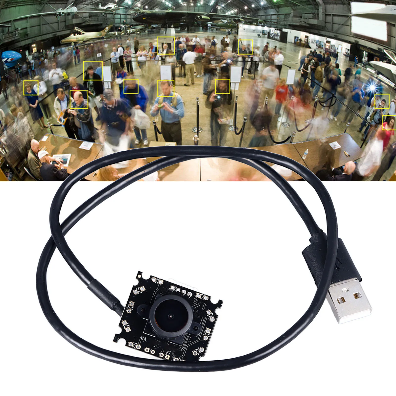 USB 카메라 모듈 0.3MP OV7670 30FPS 수동 초점 160 ° 비디오용 왜곡 효과가 있는 카메라 보드