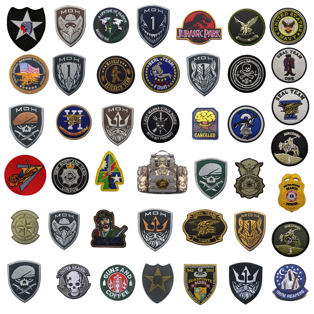 Military Fan Series Patch Project Honor Medal Of Honor Epaulet 3D Ricamato Seal Team Armband Sticker Badge Hook Loop Patch