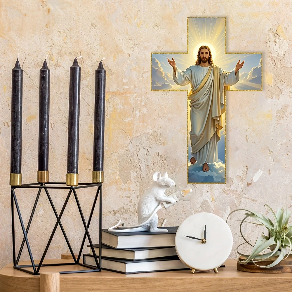Christ Jesus Wooden Wall Hanging Cross 1pc wooden cross