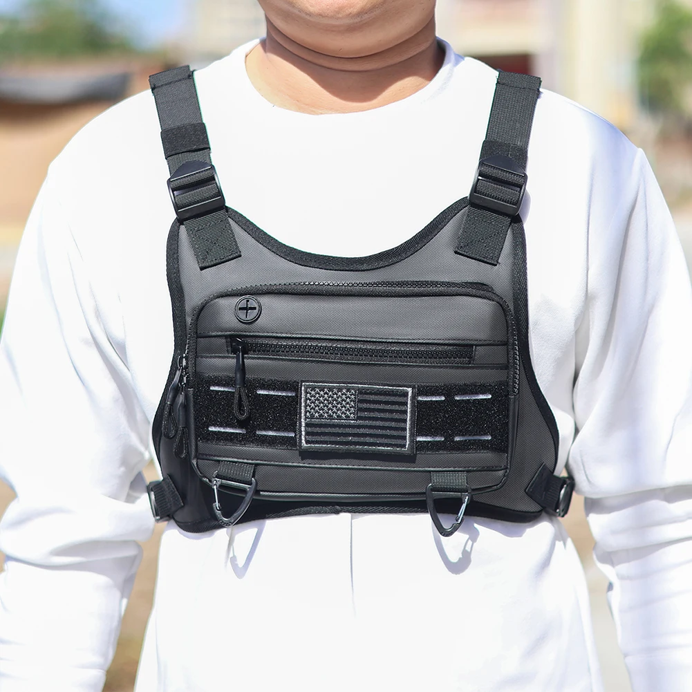 Unisex Sports Chest Bag with Adjustable Straps Lightweight Front Vest Bag Large Capacity Outdoor Cycling Climbing Bag 2