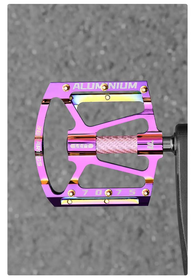 WEST BIKING Ultraleichte Fahrradpedale - Aluminiumlegierung 3 Gedichtete Lager Rutschfestes Breites Flachdesign für 14mm Gewinde MTB Rennrad – Detail 16