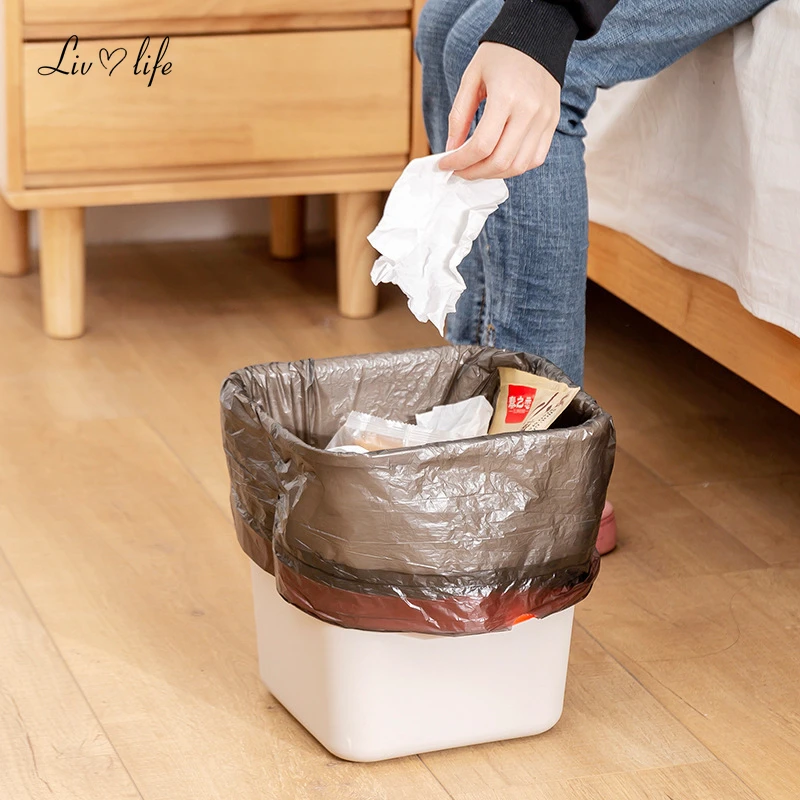 Thickened Drawstring Closed Garbage Bag Household Affordable Portable Trash Can Medium Large Plastic Bag trash bags garbage bags