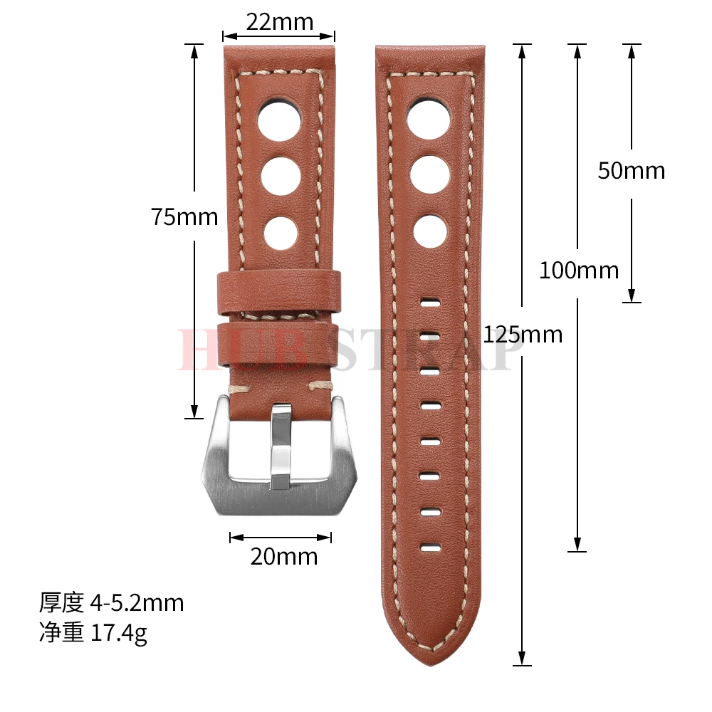 Vintage Genuine Leather Watchband Bracelet - Black, Blue, and Brown