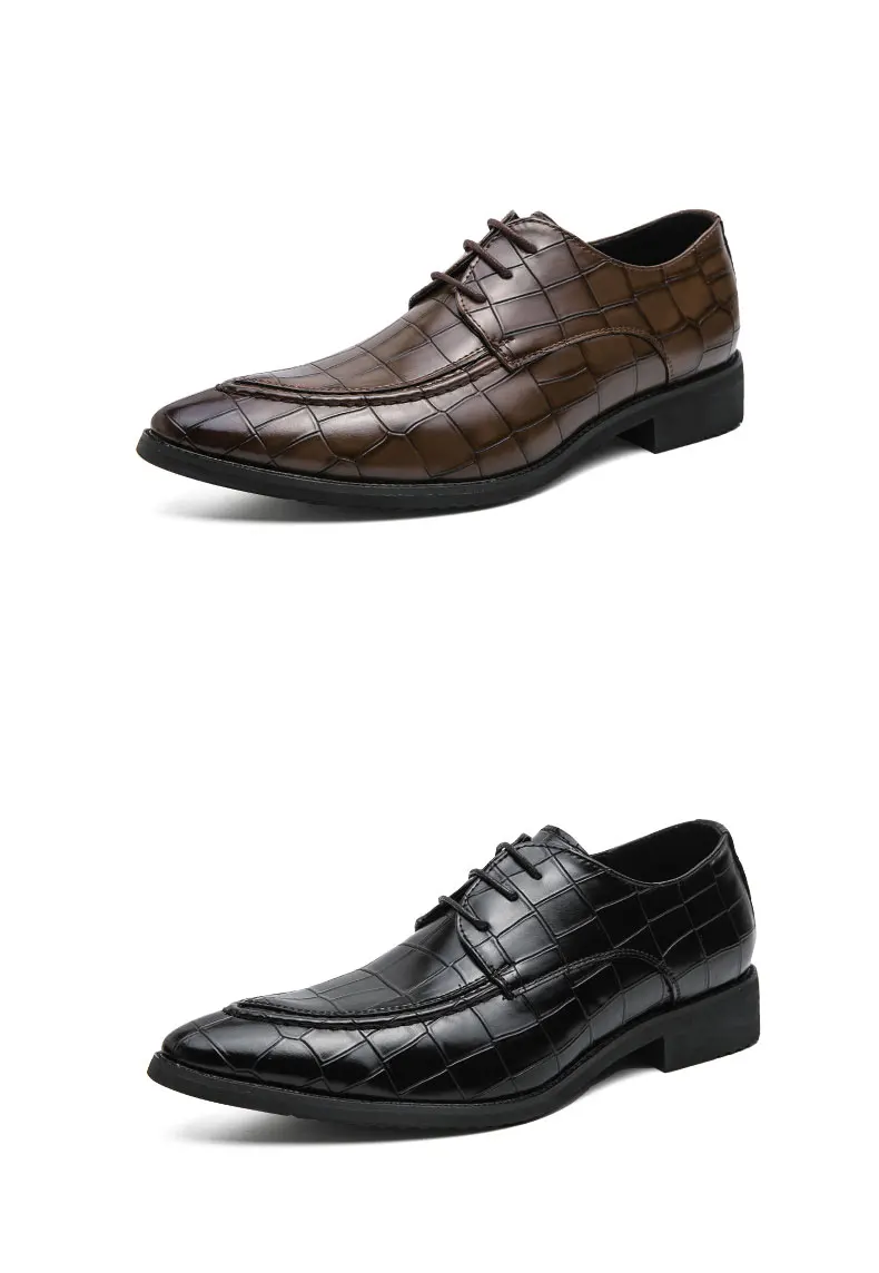 Men Derby Shoes Split Leather 38-46 Big Size Fashion Black Lace-up Oxford Flats Classic Business Formal Casual Loafers