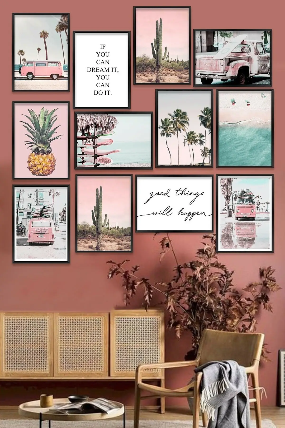 

Home Decor Softclass Decorative Wall Decor 12 Piece Real Mdf Framed Postcard Mini Painting Set