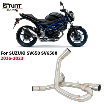 For SUZUKI SV 650 SV650 X 2016 - 2023 Motorcycle Modified Middle Link Pipe Connect Original Muffler Exhaust System Escape Moto