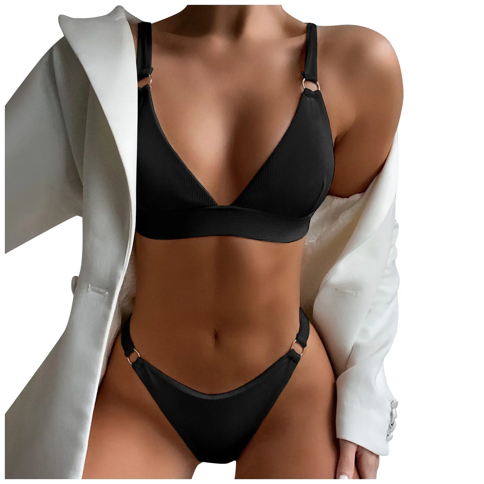 

Fashion Women Solid Color Bikini Split Swimsuit Casual Sexy Swimsuit Set купальник женский maillots de bain femme ropa de mujer