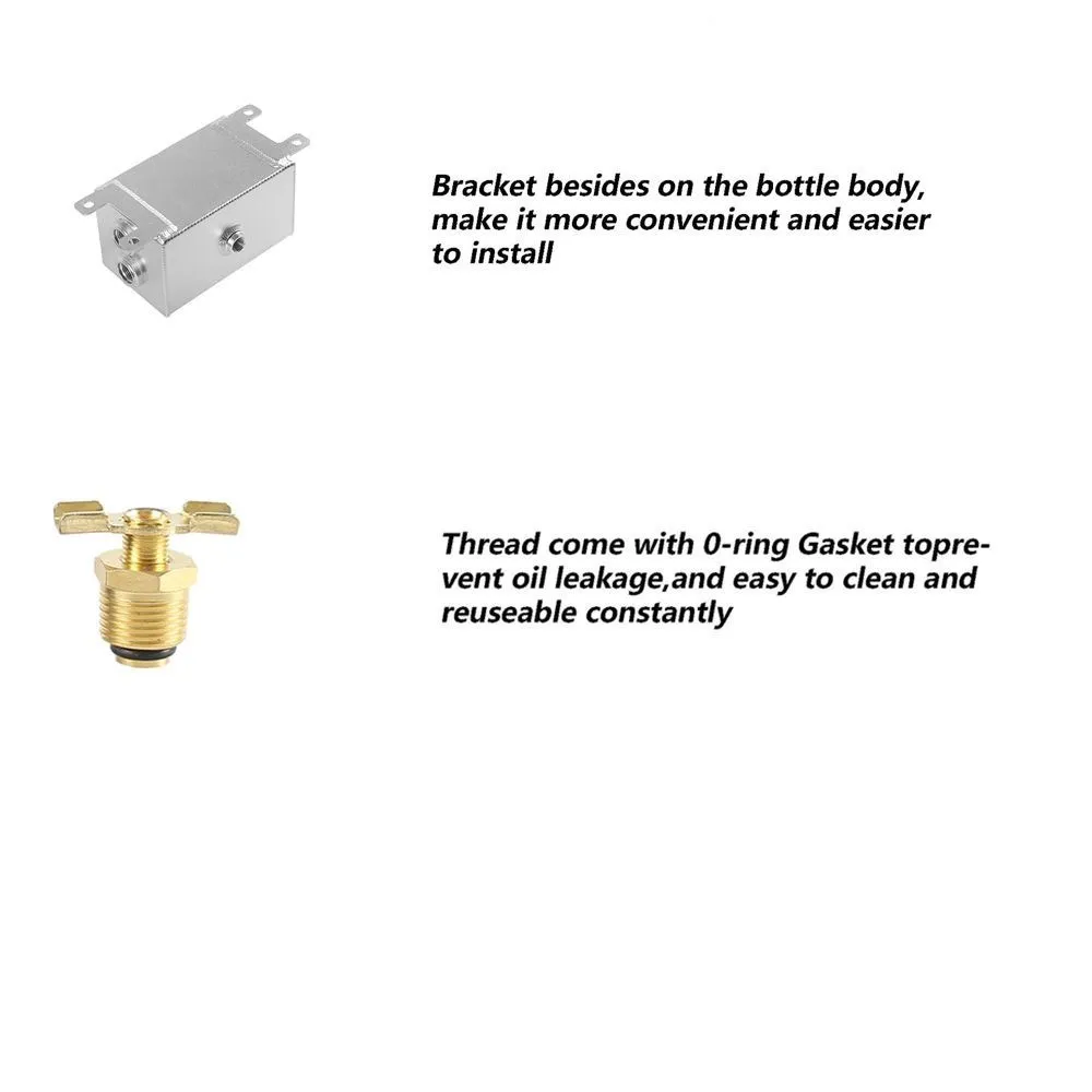 Universal AN10 1,2 L Twin Baffle Dual Filter Motor Öl Catch Kann Tank mit Luftfilter Öl Catch Reservoir Tank Kann Entlüftung Kit – Detail 9