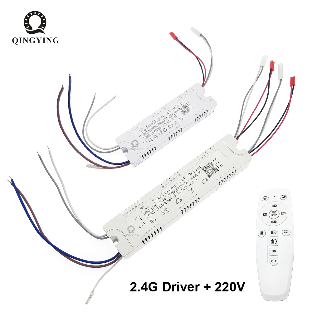 1pcs 2.4G Intelligent LED Driver +220V RF Remote & APP Control 220mA Dimming Lighting Transformer 25-40W 37-50W 37-60W X2 X4 X6 1pair 2 4g intelligent led driver module 37 60wx4 220v rf remote