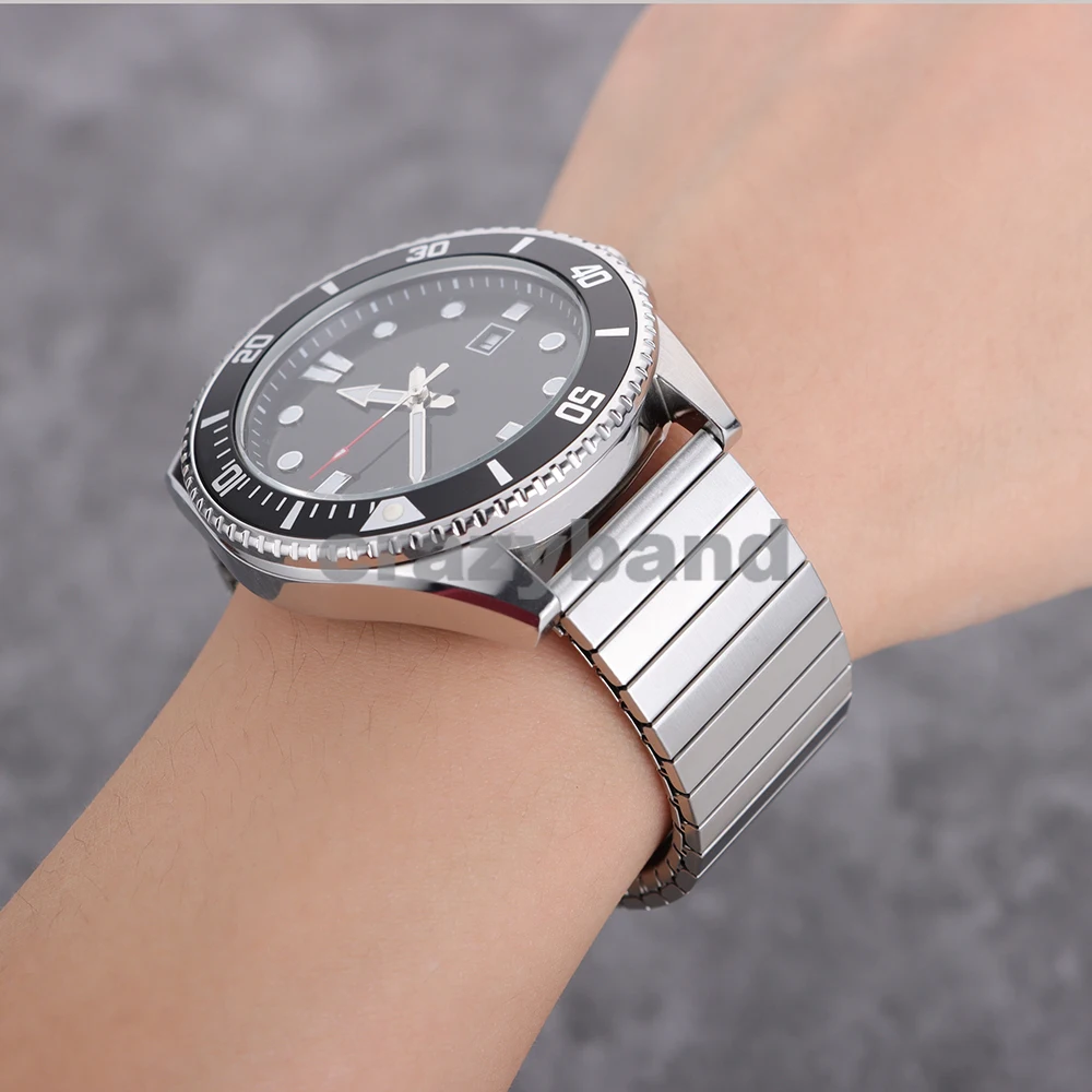 Stainless Steel Elastic Stretch Watch Band Bracelet - Universal Metal Expansion Strap