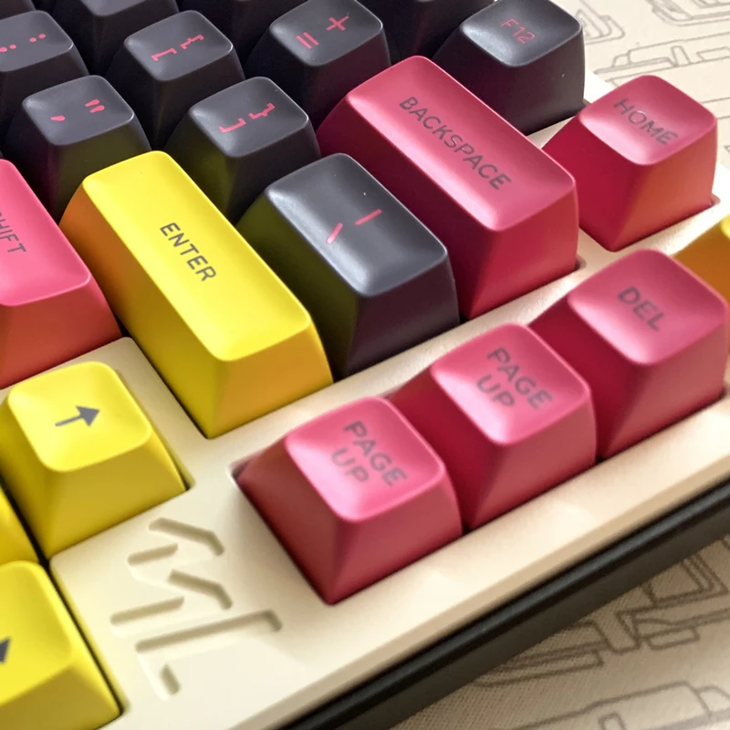 Chaves Conjunto Abs Perfil Duplo Tiro Keycaps Gmk Retrowave Chave Tampões com Iso Entrar 7u Barra de Espaço 172 - Imagem 5