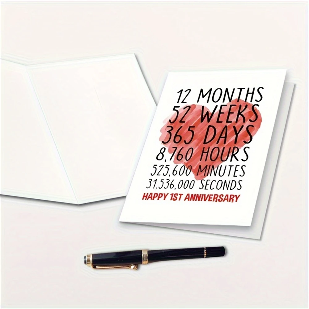 Greeting Cards 1pc Happy 1st Anniversary Card for Him Her First Wedding Anniversary Greeting Card Funny One Year Together Card