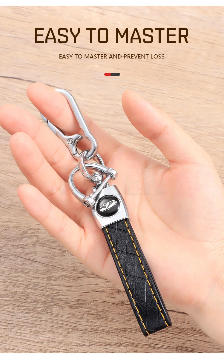 Portachiavi per auto in pelle intrecciata a mano portachiavi con fibbia a ferro di cavallo rotante a 360 gradi in metallo staccabile per uomo donna regalo di alta qualità - S7fdcb082317b42cbb5a2bd8673b227c0Z