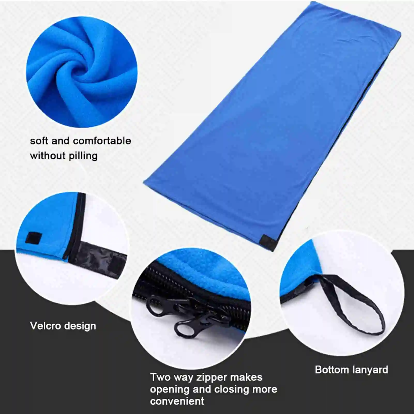 Outdoor Sleeping Bags Portable Light-weight Fleece Blanket Sleeping Bag Liner for Camping Travel Hiking