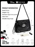 Disney Black Mickey Planet Tote Pack Large Capacity Crossbody Shoulder Bag For Women Brand Premium Leather Underarm Bag 2