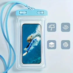3D Clear Soft - Edge Waterproof Phone Pouch for Beach & Travel Adventures (Blue)