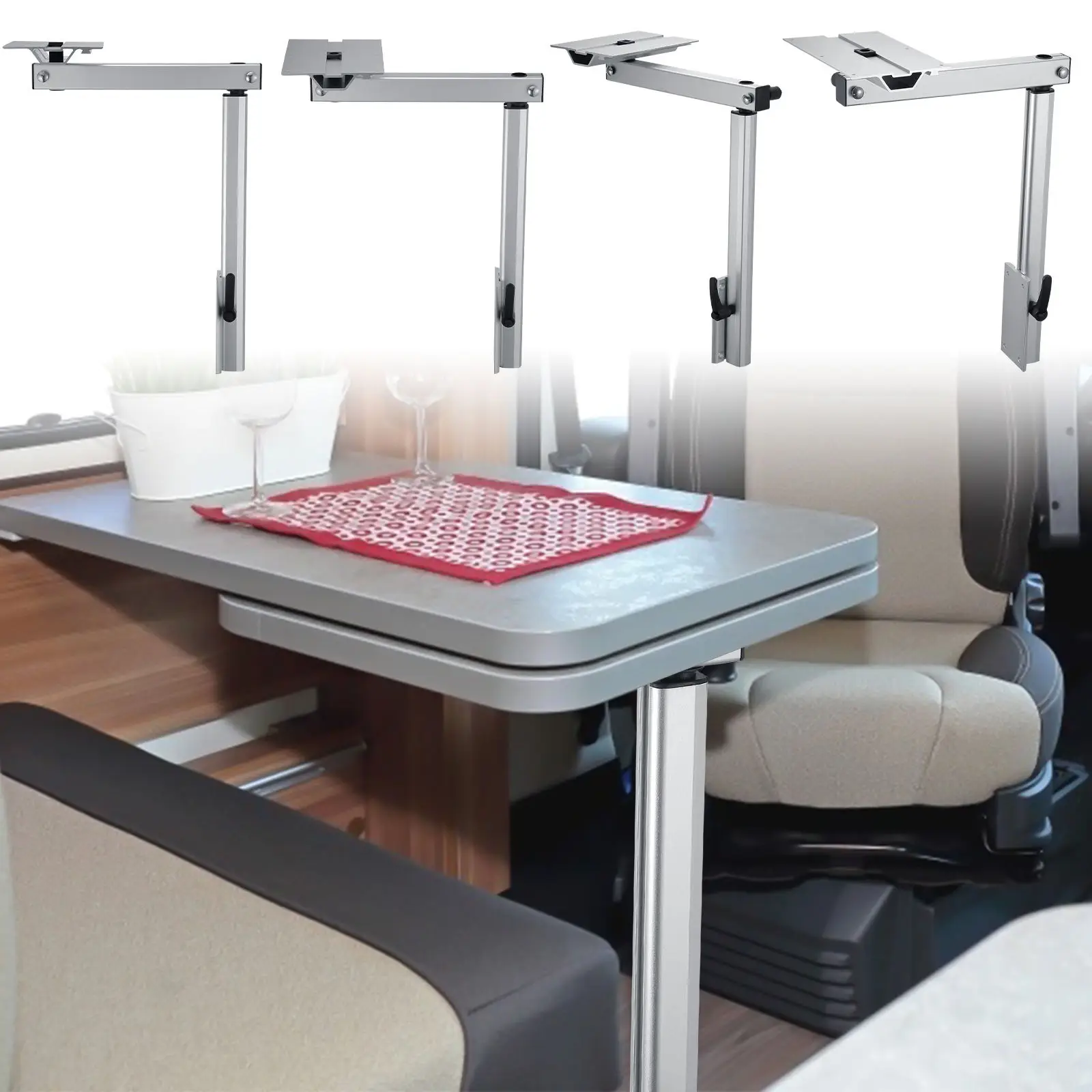 50/100KG Movable Table Leg 360° Rotation Adjustment Height Aluminum Alloy Then Disassembly Suitable for Camping RV Furniture Leg