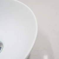 SINLAKU ภาษาโปลิชคำสีขาวและสีดำเซรามิคอ่างล้างหน้าห้องน้ำอ่างล้างหน้า Matte Black Finish Deck Mount อ่างล้างจานเซรามิค W/pop ท่อระบายน้ำ 6