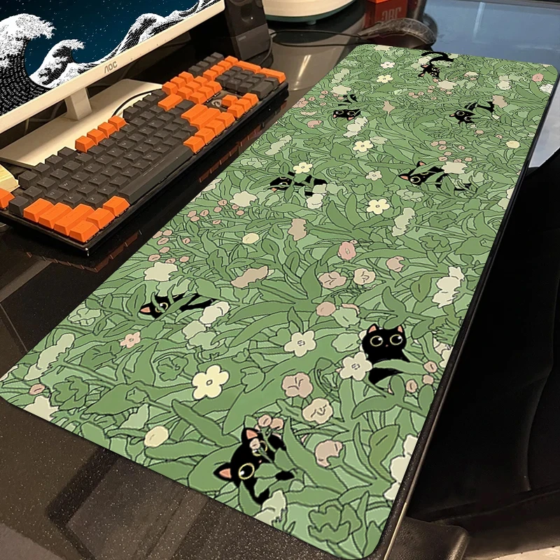 

Plant Grass Kawaii Mousepad Pc Gamer Mouse Pad Rubber Mouse Mats Gaming Cute Desk Pads Cartoon Cat Keyboard Mat 900x400mm XXL