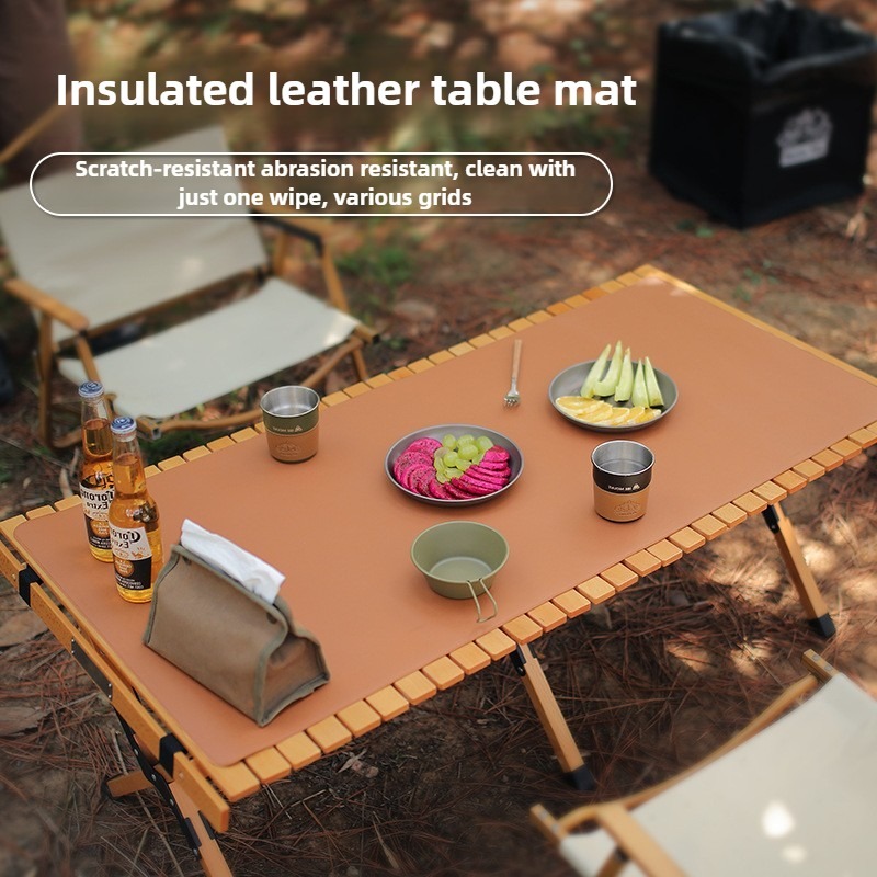ISE MOUNOT Outdoor table mat camping thermal insulation waterproof table mat leather desk mat waterproof mat pu tablecloth