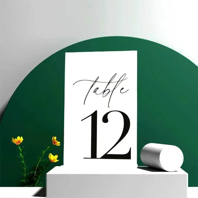 Mirror Silver Wedding Table Numbers With Stand Wedding Table Decor Acrylic Luxury Signage Number Stand