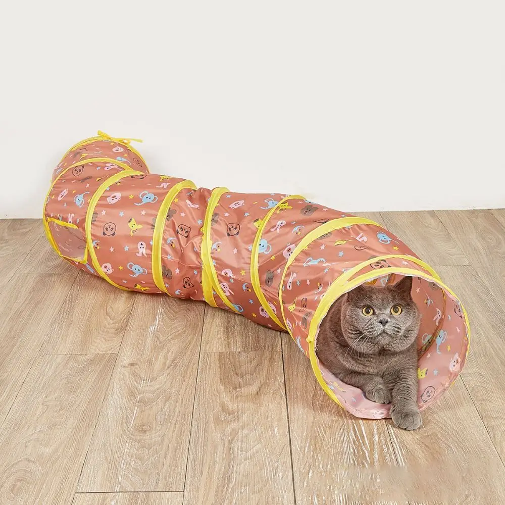 

2/3 Holes Pet Cat Tunnel Toy Portable Wear-resistant with Ball S-shape Kitty Tunnel Collapsible Foldable Cat Tunnel Outdoor