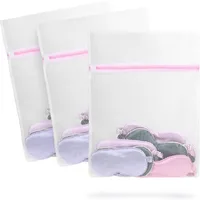 3-Piece Set Laundry Bags - Zippered Mesh Washing Bags for Delicate Undergarments and Household Cleaning 1