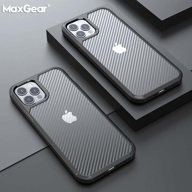 Luxury Carbon Fiber Shockproof Case for iPhone 14 13 12 Mini 11 Pro Max X XR XS 7 8 Plus SE Matte Bumper Transparent Armor Cover iphone 11 Pro Max  cover