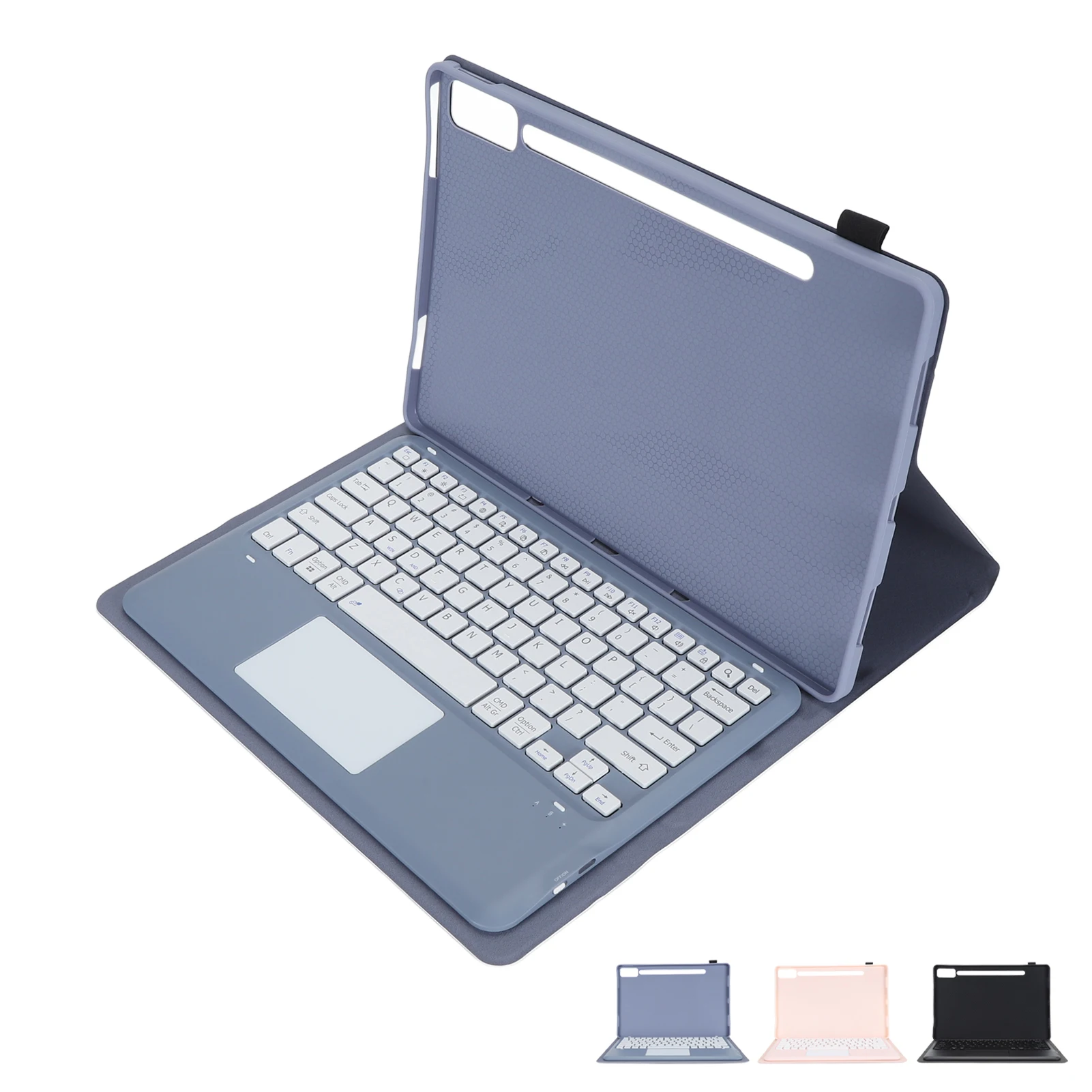 Tablet Case Adjustable Angle Smart Keyboard Case 33ft Operating Distance Cutouts for Tab P12 12.7inch