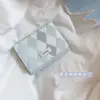 Fashion Blue Card Bag With Checkered Pattern Multifunctional Card Wallet PU Simple Credit Card Holder Female 4