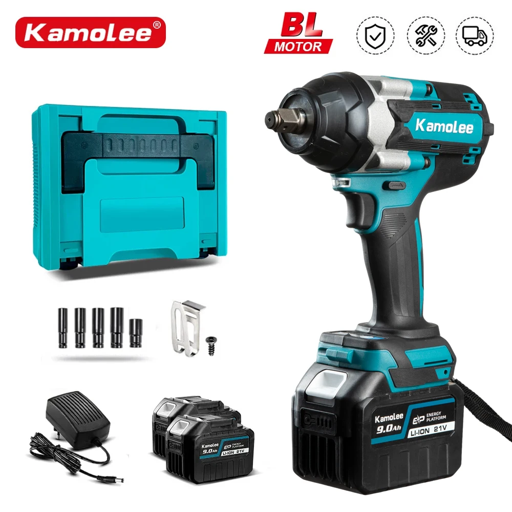 

【1800N.m】Kamolee DTW700 9.0Ah Electric Impact Wrench 1800 N.m High Torque 1/2 Inch Compatible With 18V Makita Battery