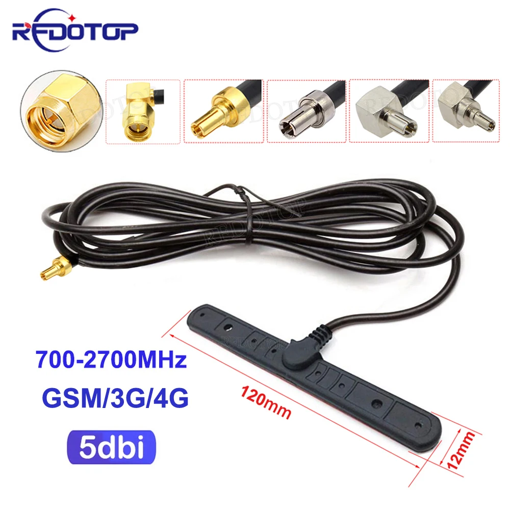 

1Pcs CRC9/TS9/SMA Male Plug Straight/Right Angle Connector T Type GSM 3G 4G Antenna 700-2700MHz 5dbi Antenna Extension Cable