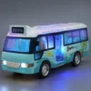 School Bus Toys Cars Die Cast Plastic Little Cars City Bus With Sound And Light Up Friction Powered Cars Play Toys Gift For Kids 1