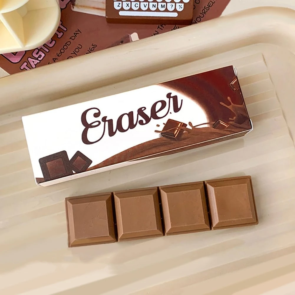 1pcs Chocolate Eraser Tearable Cookies Rubber Erasers for Pencils Cleaning Stationery School Kids Gift Reward A6642 pencil eraser