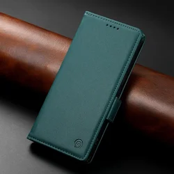 Elegant Leather Wallet Flip Case with Card Holder - Galaxy S26 Edge (Dark Green)