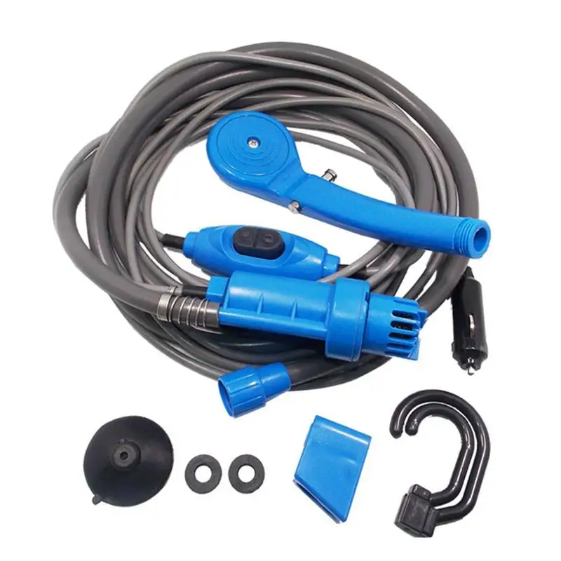 PortableCampingShowerOutdoorCampingShowersPumpPortableShowerHead12VElectricFor