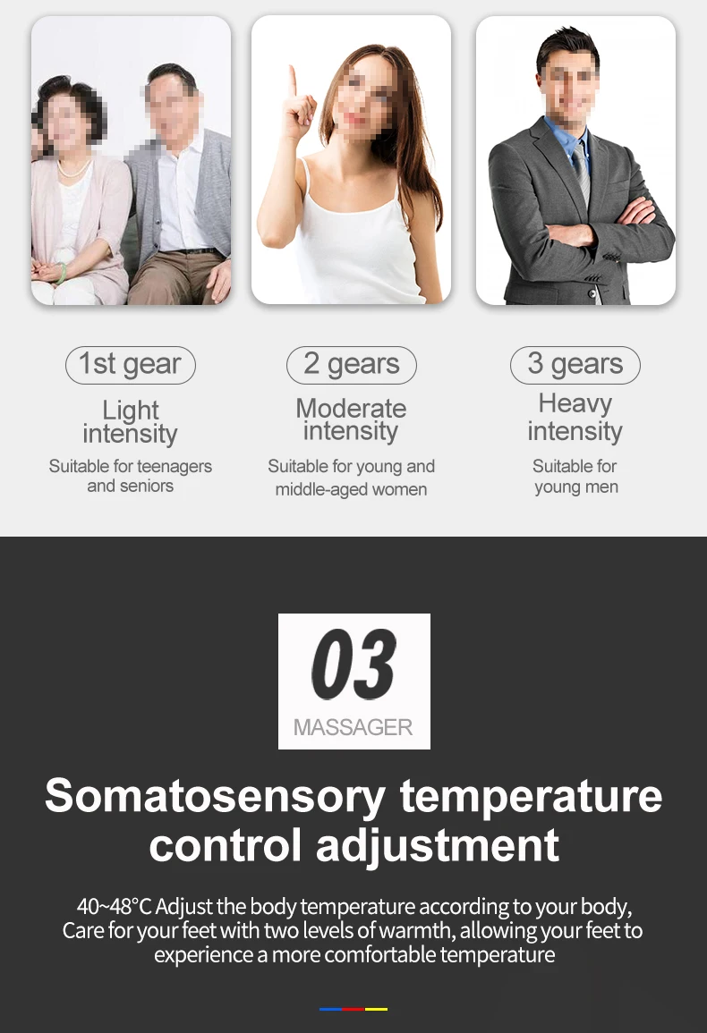 Massaggio elettrico per i piedi, Shiatsu, impastamento profondo, compressione dell'aria per la cura della salute, terapia di riscaldamento a infrarossi, antistress_voghion.com