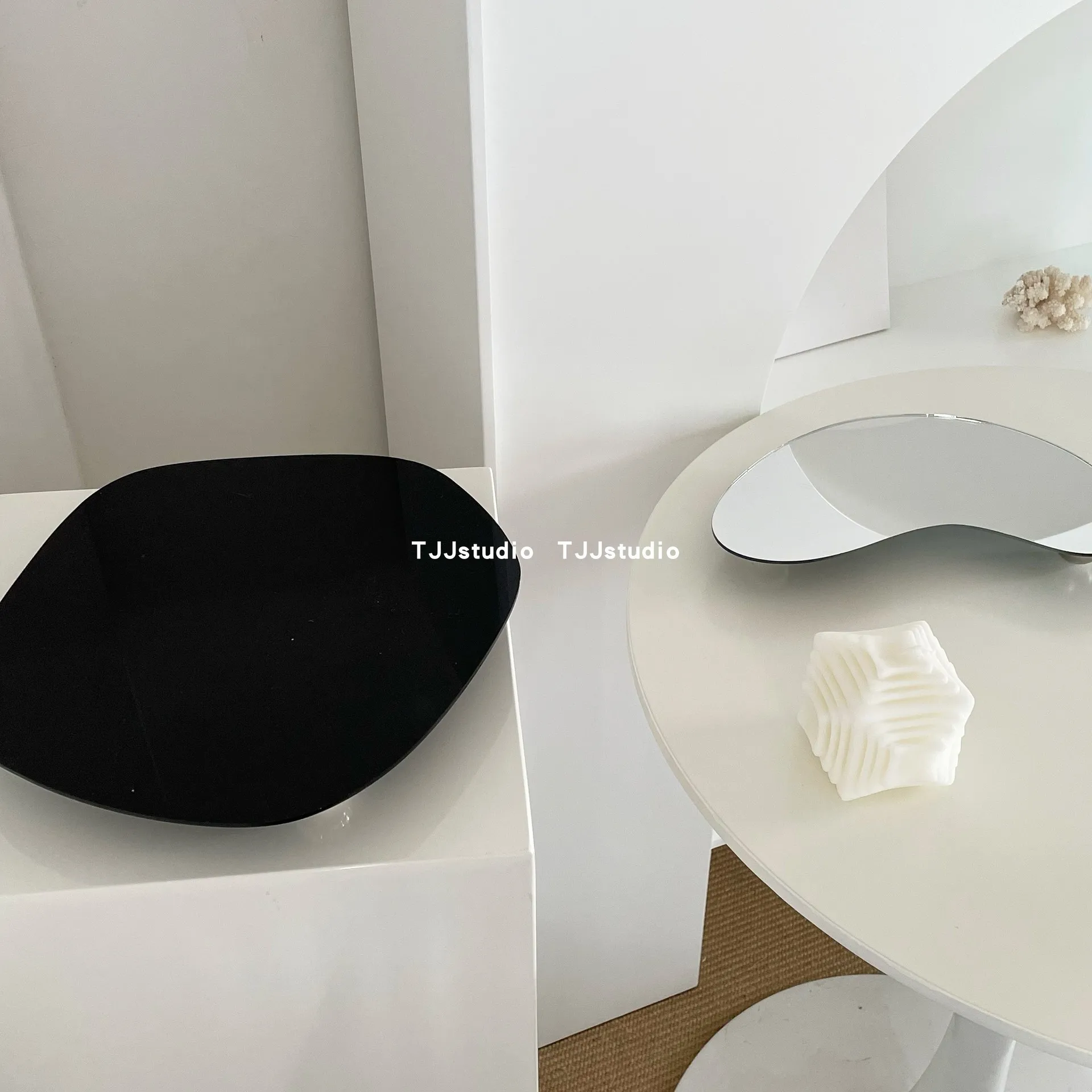 Irregular Geometry Acrylic Tray Mirror Ins Style Home Decoration Aromatherapy Bottom Support Ornament Storage Decorative Board