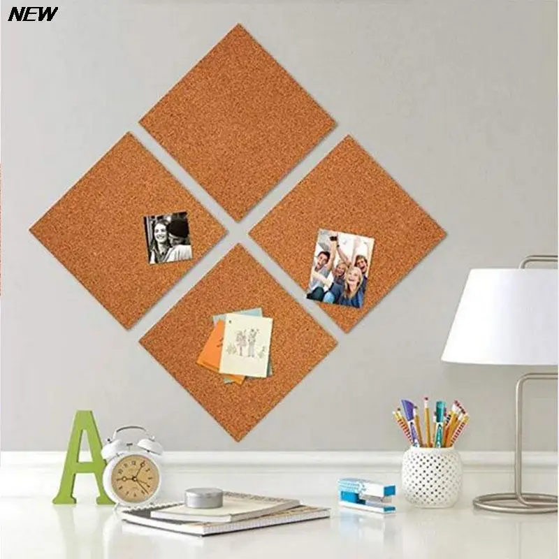 Hexagon Square Cork Board Message Board Photo Wall Adhesive Self-adhesive Background Wall Publicity Column Cork Sticker 1*