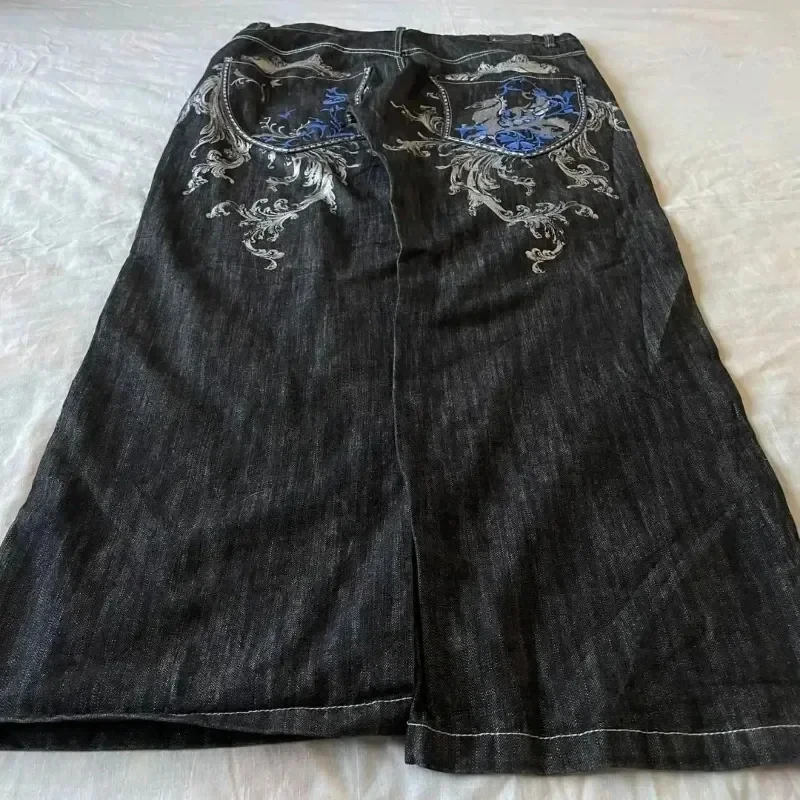Pantalones vaqueros con estampado de Joker para mujer, pantalón Retro holgado de pierna ancha recta, estilo Hip Hop, moda americana, Y2K