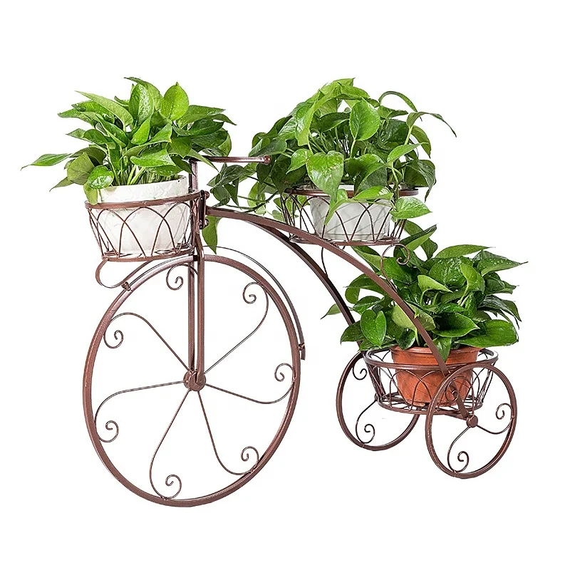 

Hot Selling Creative Flowerpot Rack Bicycle Shape Flower Planter Metal Plant Pot Stand Wrought Iron Plant Stands