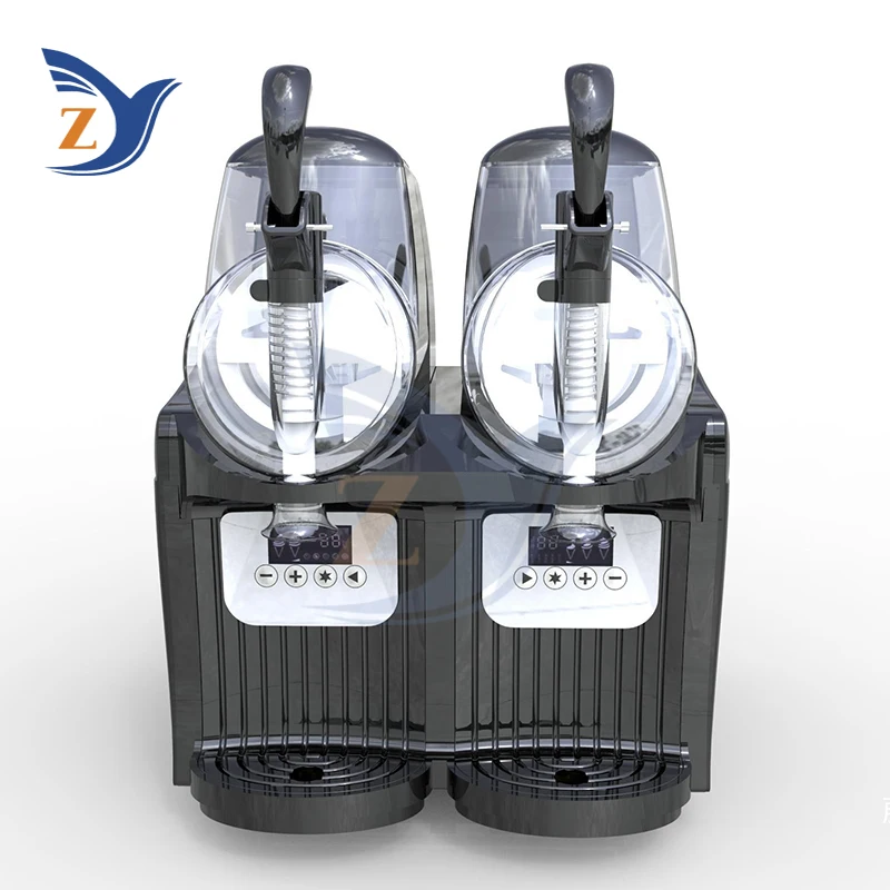 Slush Cold Drink Snow Melt Machine Double Cylinder Commercial Pellet Juice Beverage Automatic Mixing Smoothie Milk Tea Smoothie 6