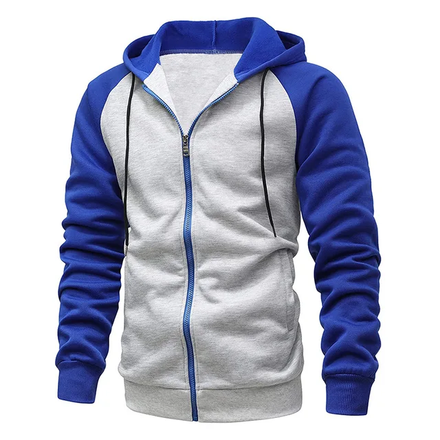 Felpe casual con cappuccio manica lunga uomo autunno inverno felpe patchwork capispalla impiombati tasche sportive cardigan con cerniera 3